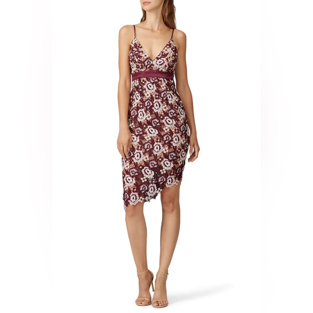 NWOT Bardot Dahlia Floral Lace Asymmetrical Dress Size M